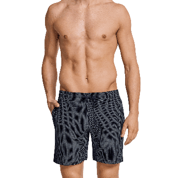 Schiesser Mix en Relax  long boxer 163838  835 donker blauw ruitje