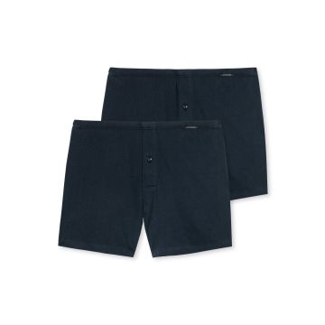 Schiesser heren 2 pack Boxershorts wijd 174002 803 donkerblauw